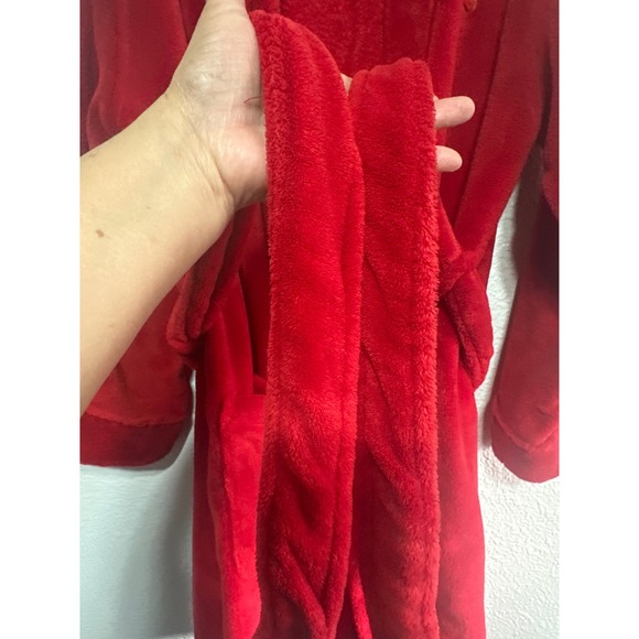 Lauren Ralph Lauren Red Bathrobe Tie Waist Embroidered RL Logo Size L - Picture 7 of 8